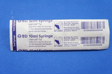 BD 309604 Luer-Lok Tip Syringe 10ml ~ Box of 100